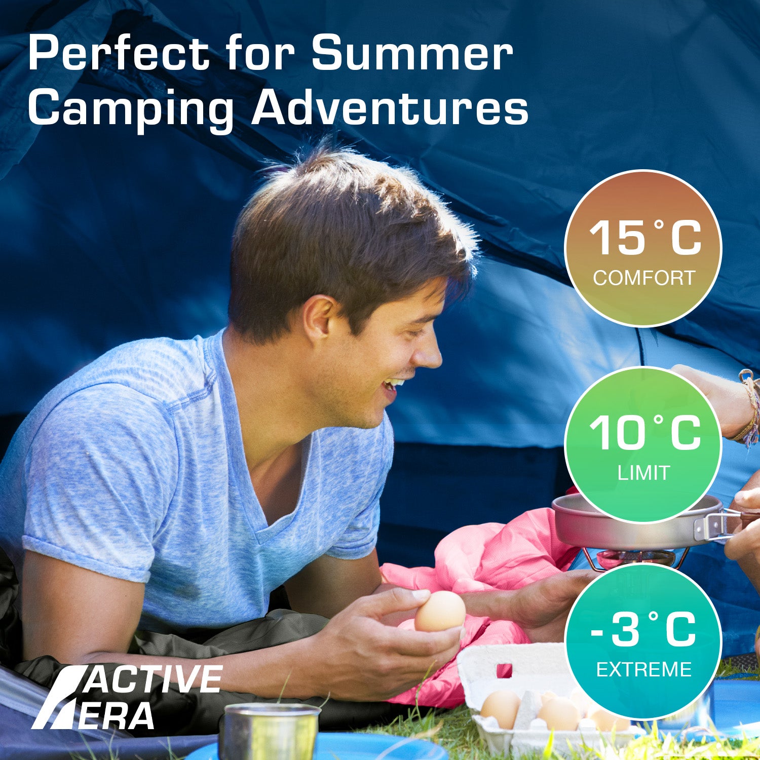 Premium warmer, leichter Umschlagschlafsack (200 g/m²) – 2 Jahreszeiten – 2 Jahreszeiten