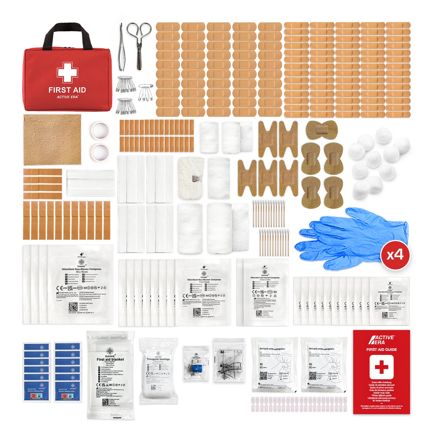 320 Piece First Aid Kit Bag – Red