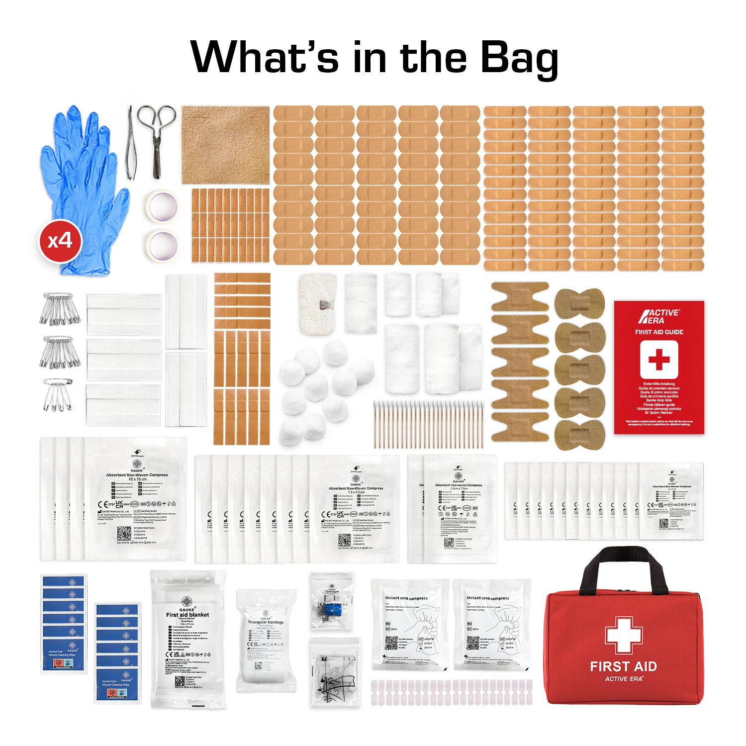 320 Piece First Aid Kit Bag – Red