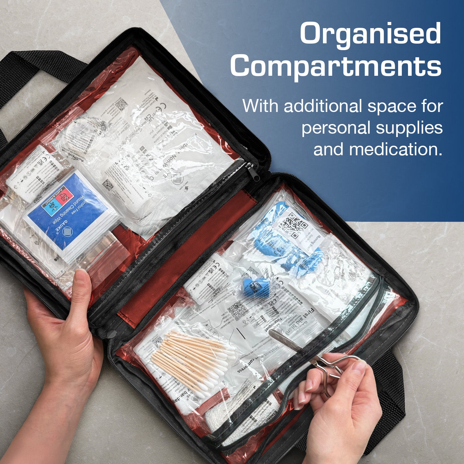 320 Piece First Aid Kit Bag – Red