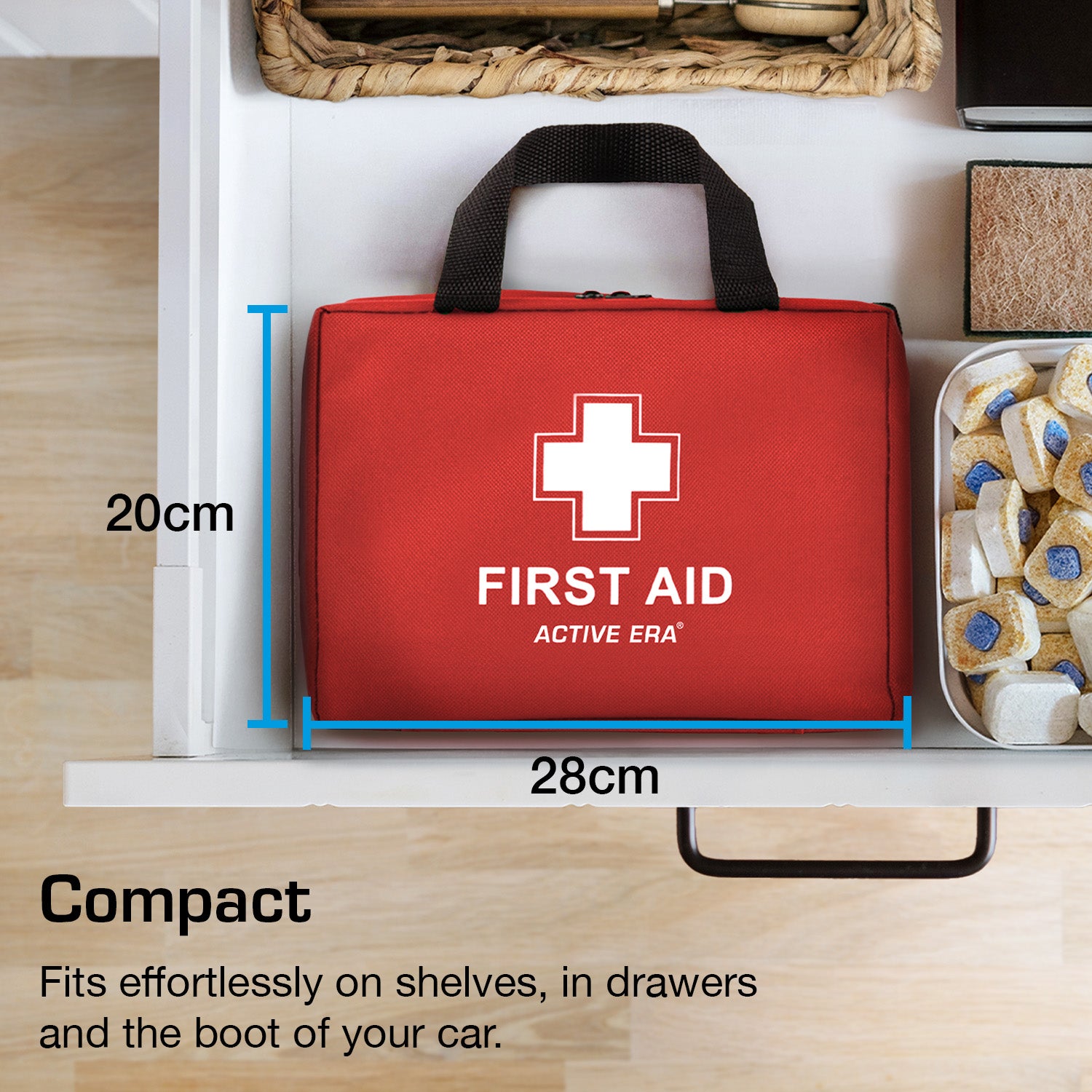 180 Piece First Aid Kit Bag – Red