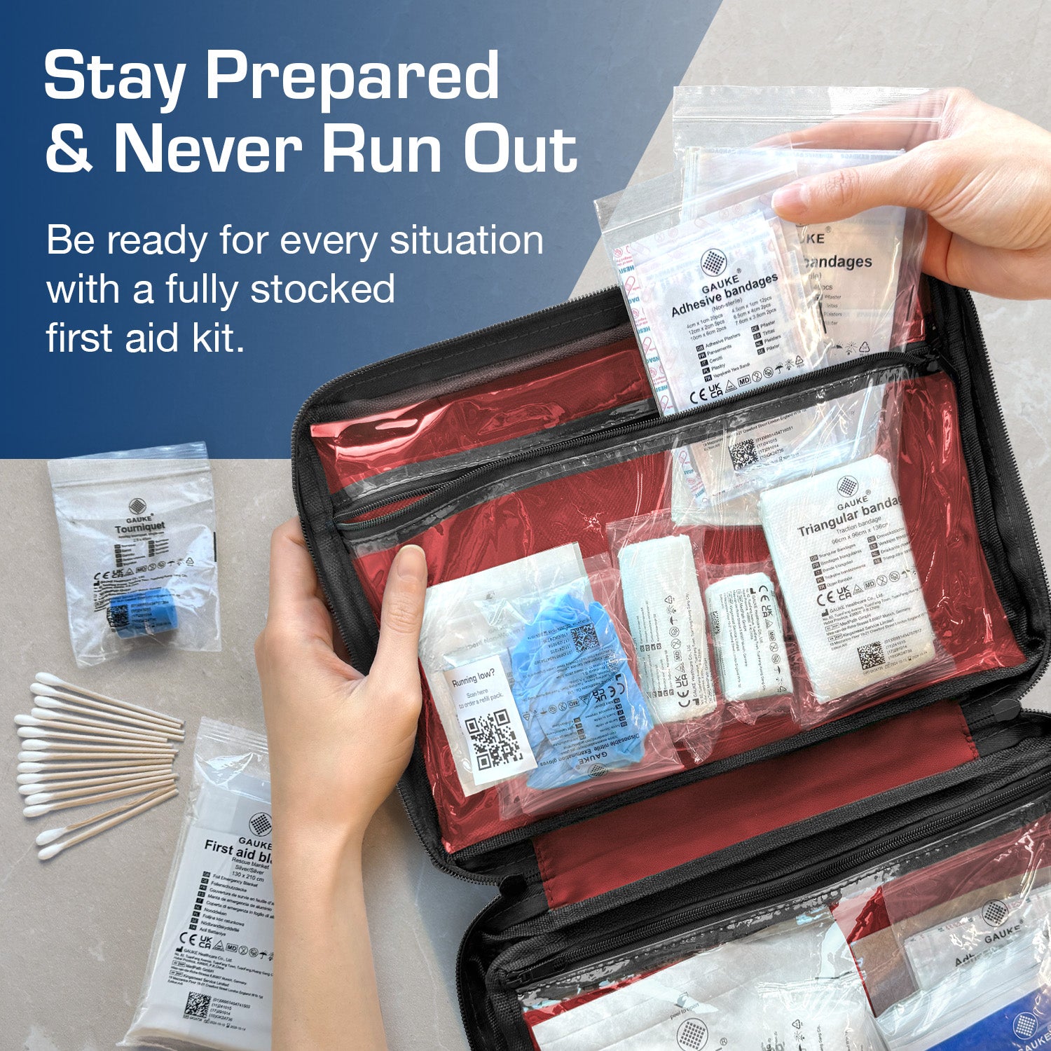 180 Piece First Aid Kit Refill