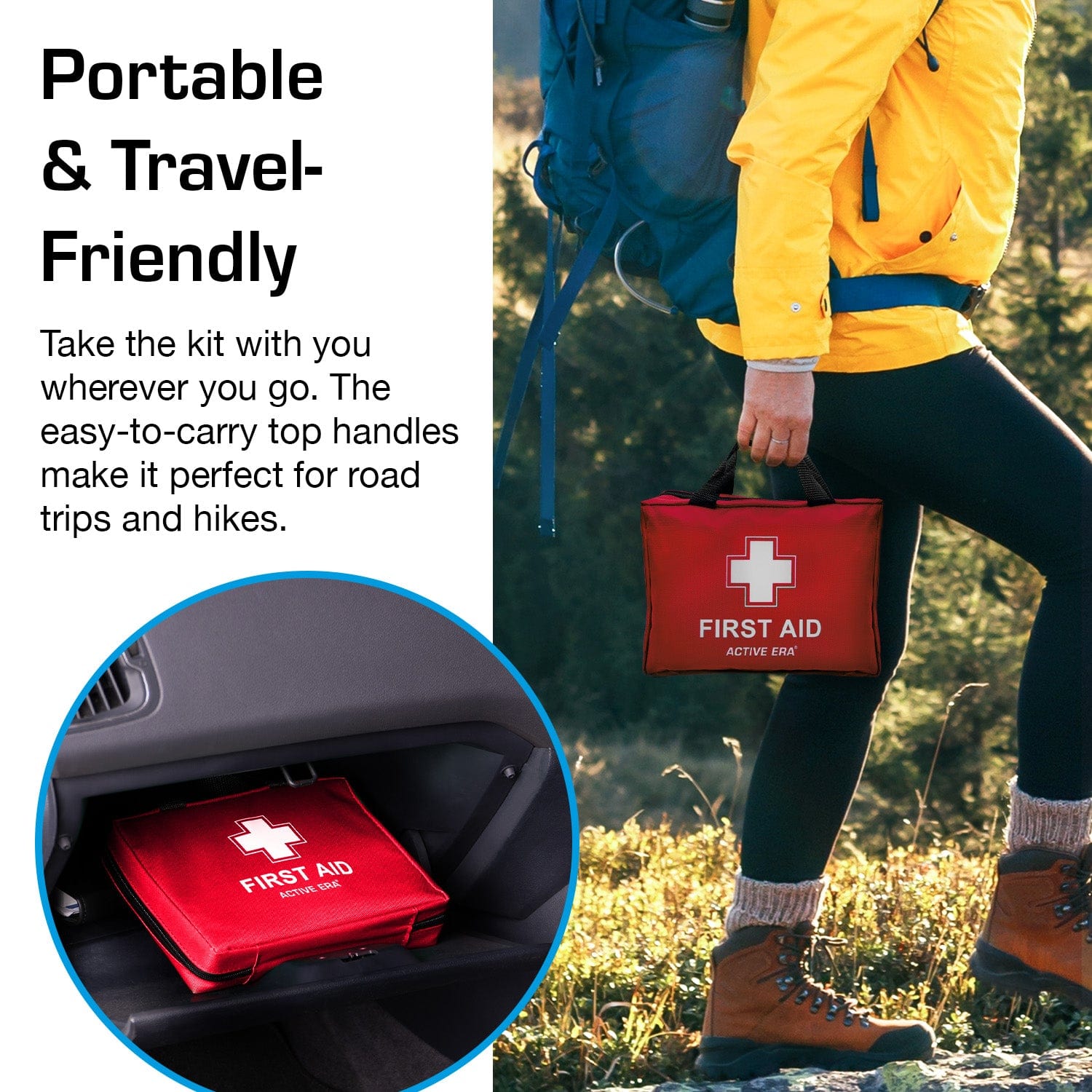 90 Piece Premium First Aid Kit Bag - Red