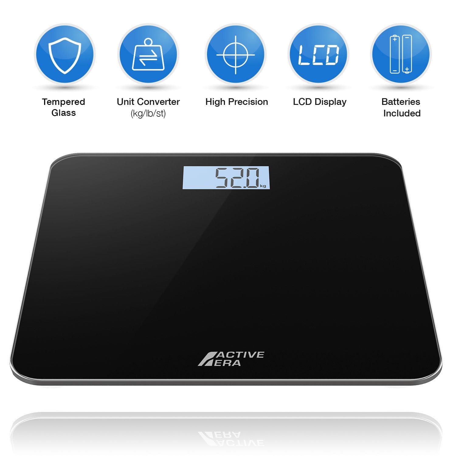 Pèse Personne Graisse Corporelle - Balance Design Ultra fin - Noir