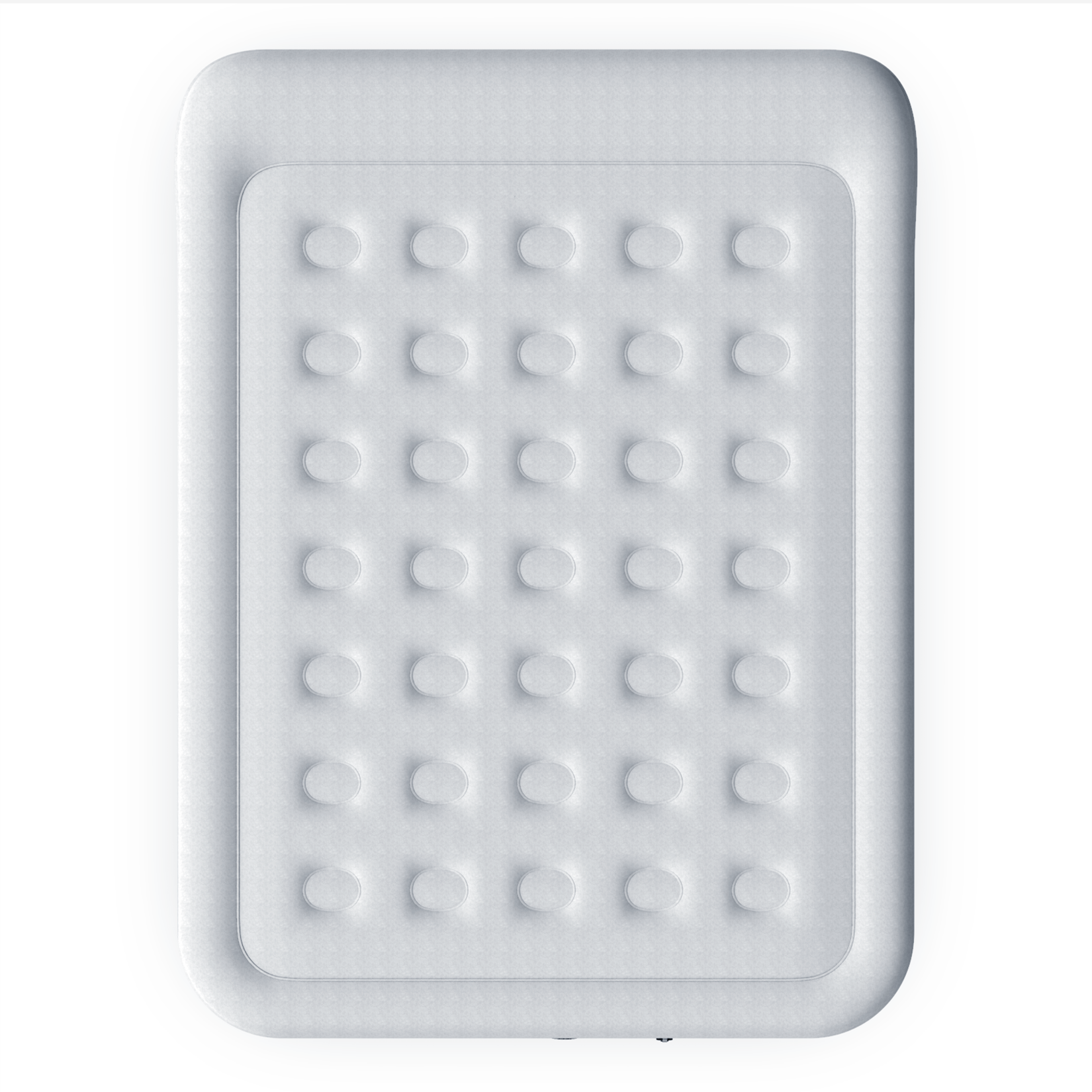 Premium queensize luchtbed – grijs/marineblauw