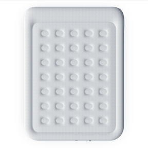 Premium queensize luchtbed – grijs/marineblauw