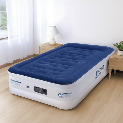 Materasso Ad Aria 190x100 Cm Con Schienale, Gonfiabile, Letto Per Ospiti O Viaggio, Pompa Elettrica Inclusa, Portata 250 Kg