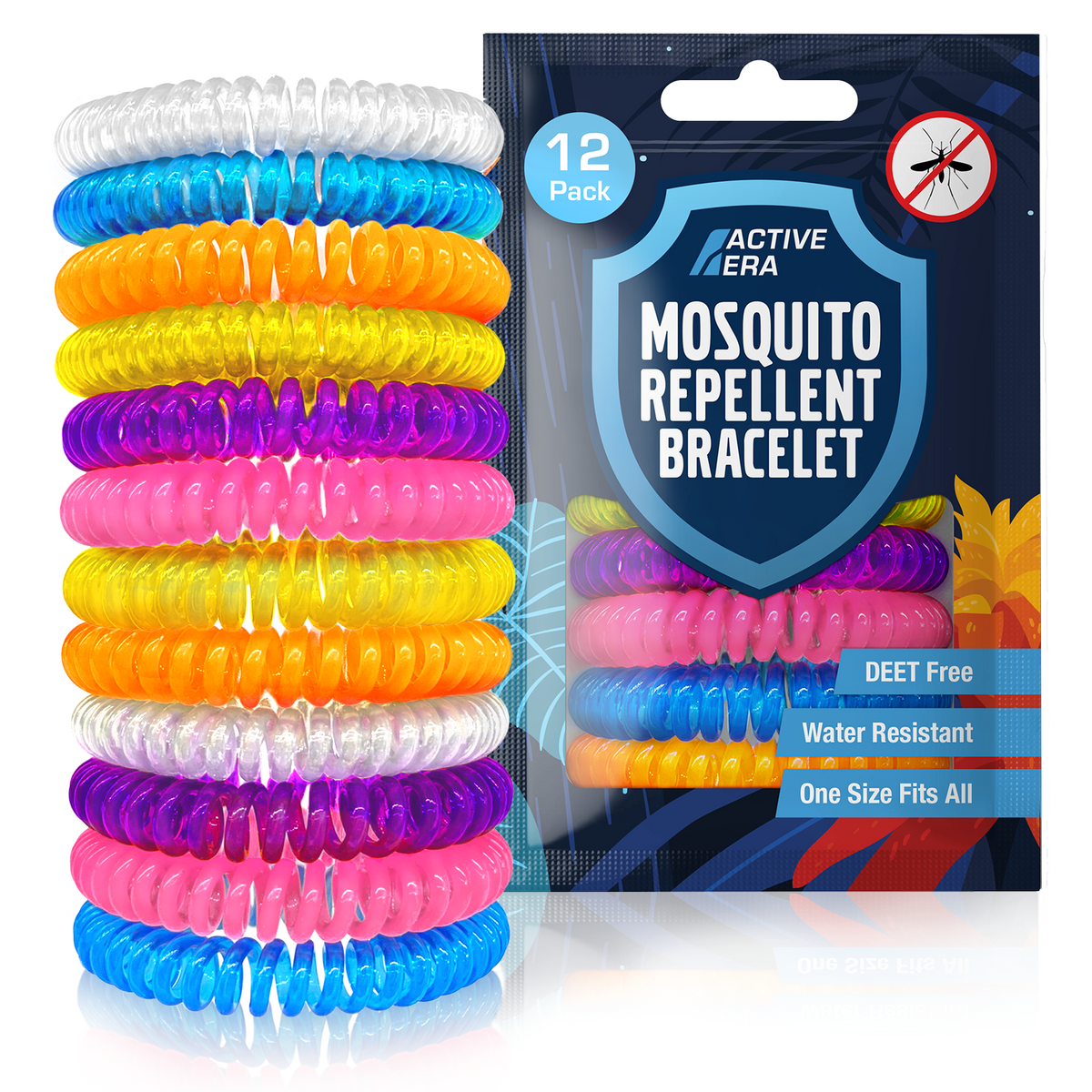 Mosquito Repellent Bands - 12 Pack with Assorted Colours