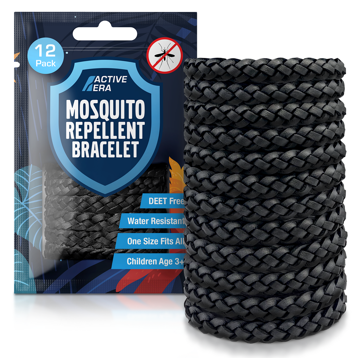 Adventure Mosquito Repellent Bands - 12 Pack - Black