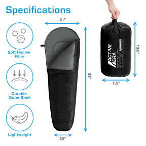 Premium Lightweight Mummy Sleeping Bag (150 GSM) - 2 Seasons