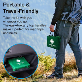 220 Piece Premium First Aid Kit Bag - Green