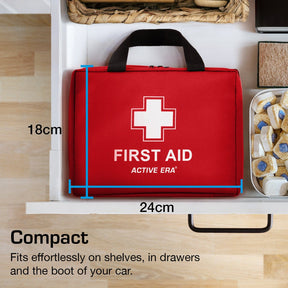 220 Piece Premium First Aid Kit Bag - Red