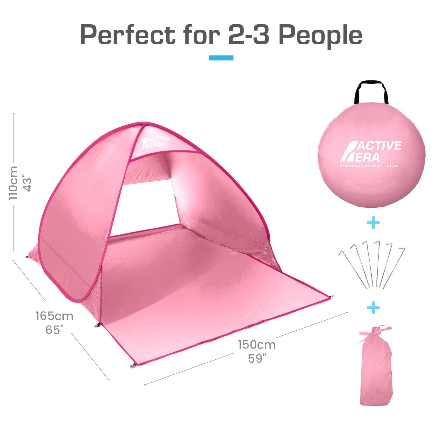 Tente De Plage Pop-up 2-3 Personnes - Protection UV50+, Imperméable, Livrée Avec Sac - 6
