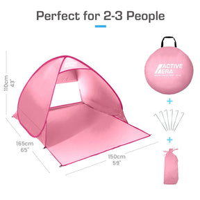 Tenda da spiaggia per 2 persone con protezione UV - rosa