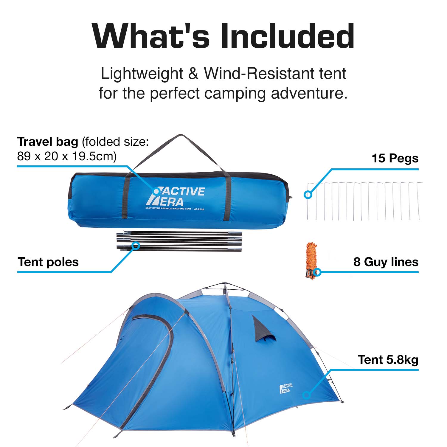 4 Person Easy Set-Up Camping Tent - 100% Waterproof & Storm-proof