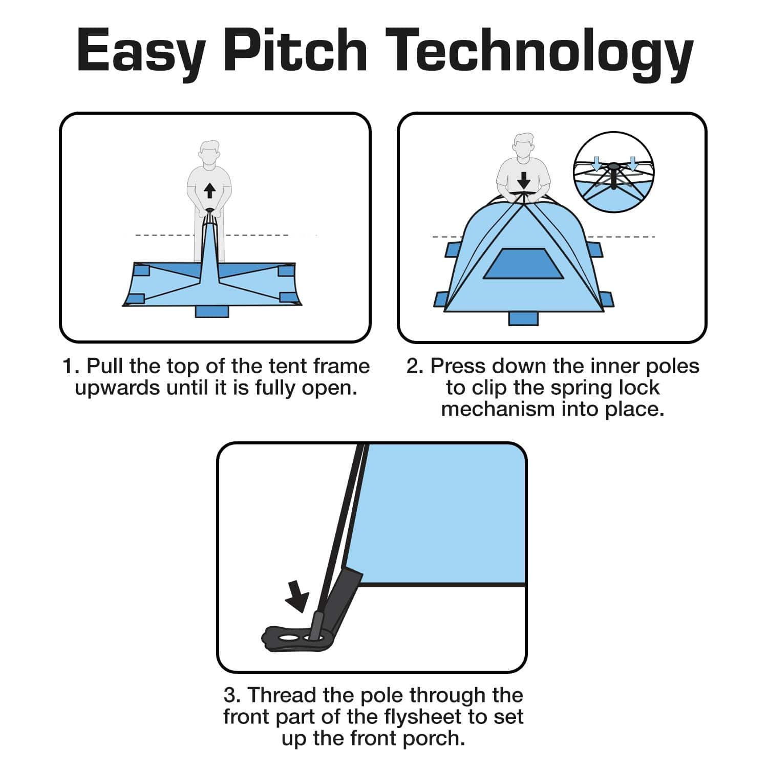 4 Person Easy Set-Up Camping Tent - 100% Waterproof & Storm-proof