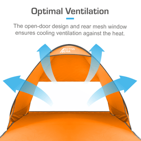 Tente de plage Pop Up Déployable - Protection Solaire UV UPF 50+ (Orange)