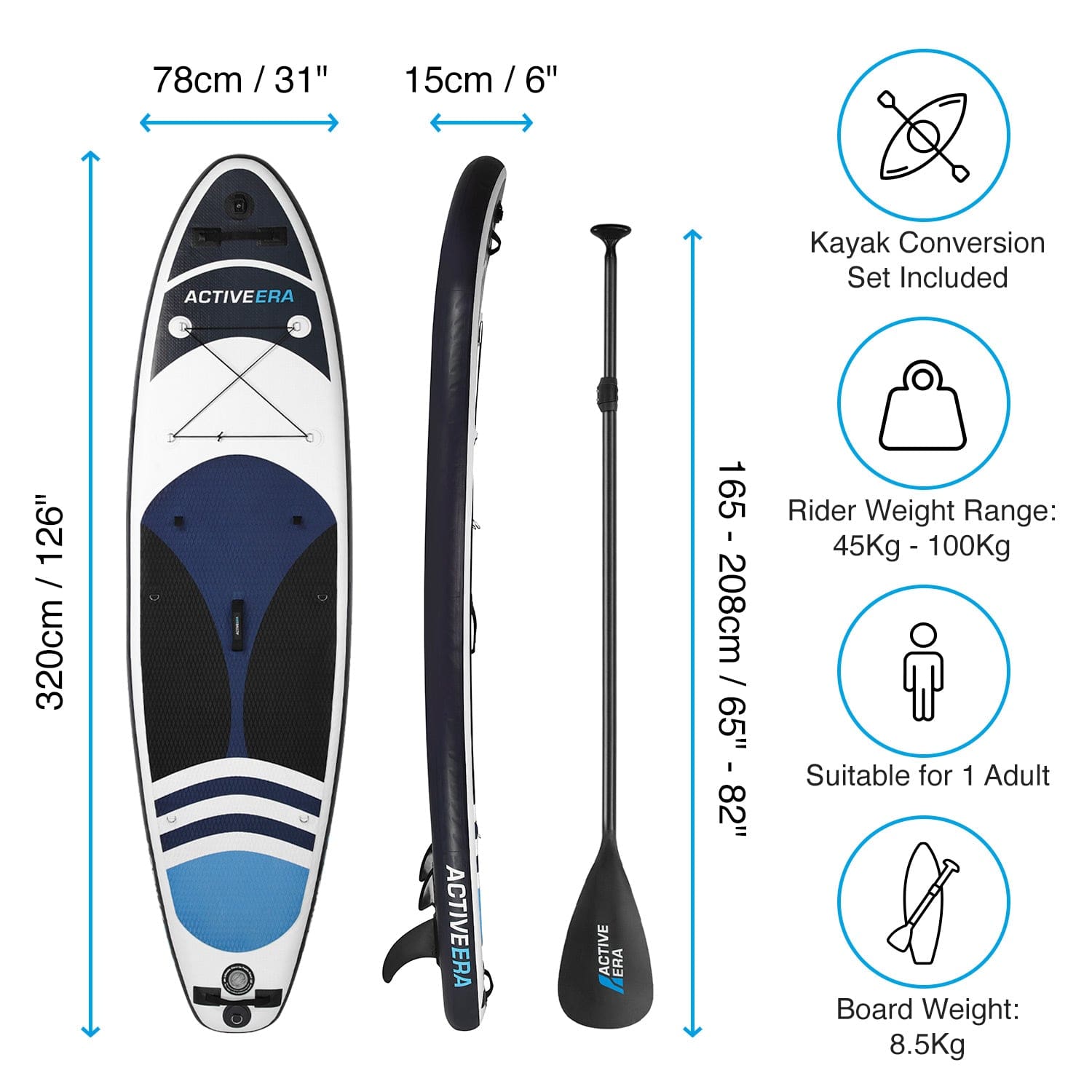 Conversione per Stand Up Paddle Board e Kayak gonfiabili 2 in 1