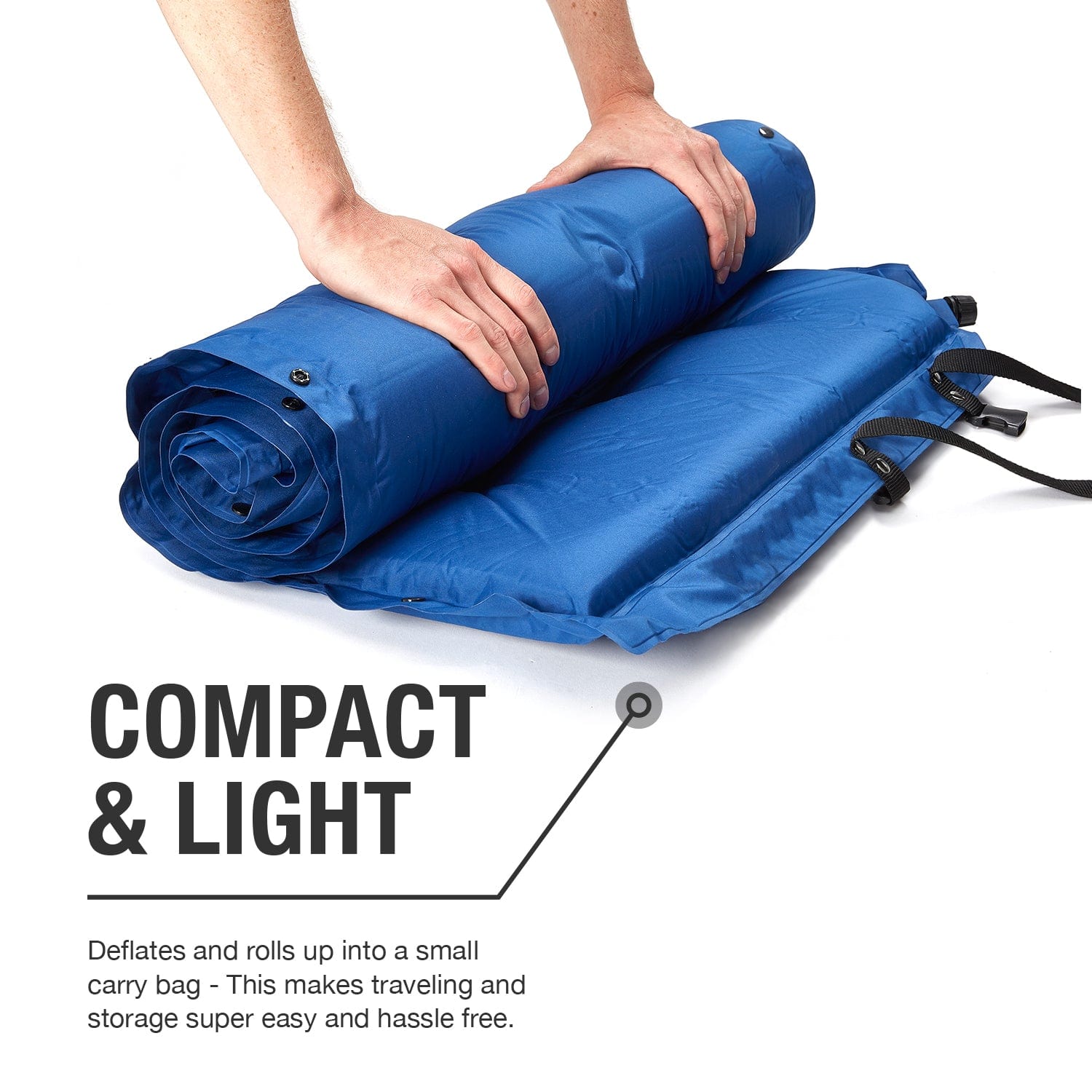 Matelas de Camping Autogonflant | Oreiller et Poche | Tapis de Couchage Léger, Résistant à L'abrasion et Résistant à L'eau